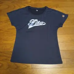 2023春夏Fila ネイビー Tシャツ ロゴ入り