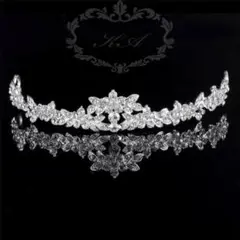 ☆新品☆ティアラヘッドドレスウェディング結婚式ブライダルシルバーヘアアクセサリー