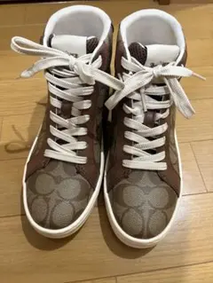 COACH ブラウン ハイカットスニーカー