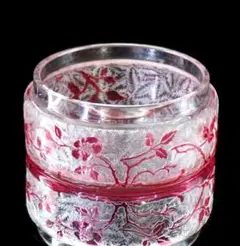 オールド・バカラ 1900年頃 薔薇 被せガラス ボンボニエール エグランチエ