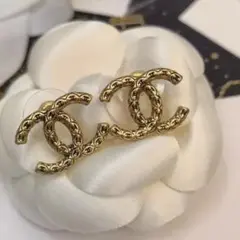 A1274 CHANEL ヴィンテージ チャーム ピアス ココマーク