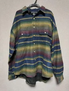 90s STRUCTURE マルチカラーストライプネルシャツ