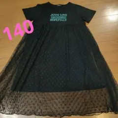 JENNI LOVE 半袖　ドット柄ワンピース　140