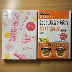 影山の共通テスト政治•経済 改訂版 公共，政治•経済 集中講義 五訂版　セット