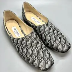 JIMMY CHOO ジミーチュウ フラットシューズ スクエアトゥ グリッター