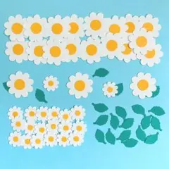 白いお花のパーツセット　クラフトパンチ　デコレーション素材　アルバムクラフト
