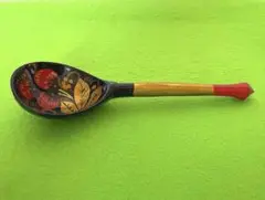 ⭐️美品⭐️ ロシア製／伝統民藝品　ホフロマ塗りスプーン（漆器・木製）