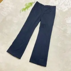 GAP/ギャップ　フレアアンクルパンツ　ストレッチ　伸縮性　ブラック　ストライプ