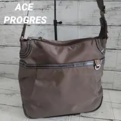 美品♡ACE♡PROGRES 高密度ナイロン レザー 男女兼用 ショルダーバッグ