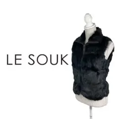 10T279☆ Le souk 毛皮 ラビット ファーベスト トップス 羽織り