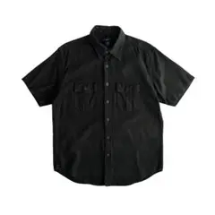 【希少】00s Y2K OLD GAP リネンコットン 半袖シャツ ブラック