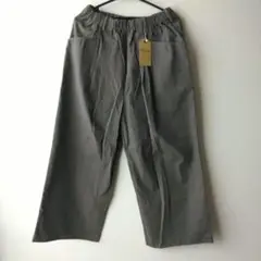 ☆新品☆　DOUBLE NAME ワイドパンツ　ヘリンボーン柄　グレー系　F