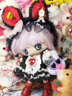 イルメールハンドメイドハッピードールイーマリーミラーちゃんサイズ黒うさ耳コーデ