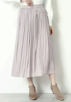 NATURAL BEAUTY BASIC　割繊サテンギャザースカート