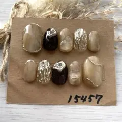 【現品】ネイルチップ ニュアンスネイル イエローブラウンネイル
