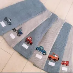 おりこうエプロン 働く車 乗り物 車 無撚糸 6枚 男の子 エプロン スタイ 2