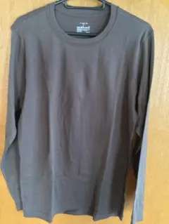 無印良品 紳士 あったか綿 厚手 長袖Tシャツ 茶色
