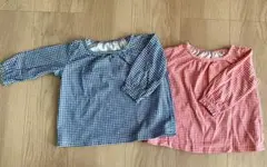 【ベビー】ユニクロAIRism 長袖Tシャツ 80 チェック柄　2枚セット