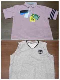 新品未使用タグ付き　アディダス　adidas ゴルフ　ポロシャツベストセットM