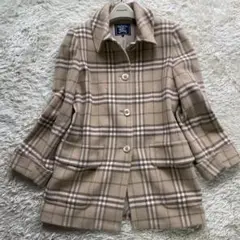 BURBERRY ロングコート ノバチェック アンゴラ100% Mサイズ