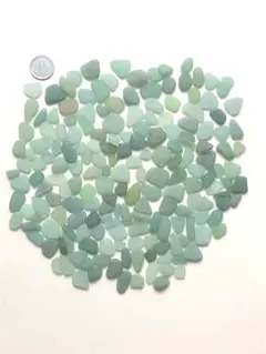 シーグラスNO842.グリーン系小粒（約10〜19㎜）200g