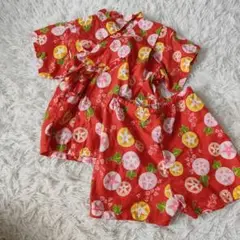 エリカランド 甚平 朝顔柄 90 女の子 お祭り 夏 美品