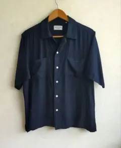 FREAK'S STORE　メンズ　レーヨン リラックスシャツ　L　ネイビー