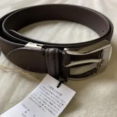 【新品】メンズ ベルト 牛革 カーブベルト 茶 丸正 日本製 本革 レザー 5穴