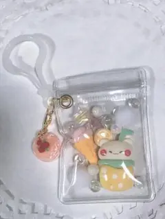 キャンディーバッグキーホルダー ねこ 白系