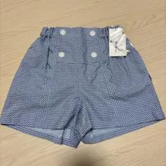 タグ付未着用 クミキョク ガーリースカラップ 波柄キュロットパンツ140