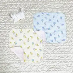 ガーゼハンカチ　2枚セット　アイスクリーム②