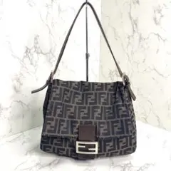 FENDI フェンディ❤️ズッカ マンマ マンマバケット ショルダーバッグ レザー