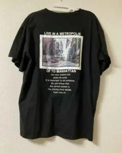 バックプリントTシャツ 黒　半袖