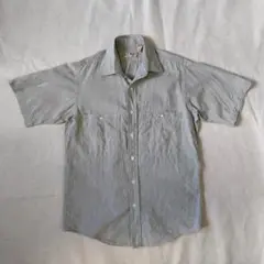 80s 90s アメリカ製 エルエルビーン シャンブレーシャツ 半袖 グレー S