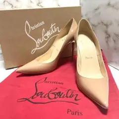 【未使用品✨】クリスチャンルブタン☆エナメルパンプス☆36.5☆ピンクベージュ☆