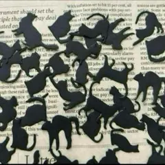 ダイカット クラフトパンチ 猫フレーク 黒