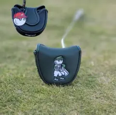 【大人気新品1点】キャディーマルボンパターカバーマレット磁石開閉タイプ濃い緑色
