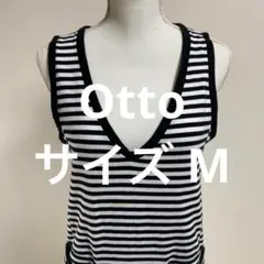Otto ストライプ Vネック ノースリーブトップスM ワンピース