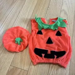 ハロウィン　かぼちゃ ベビー　ベスト　70