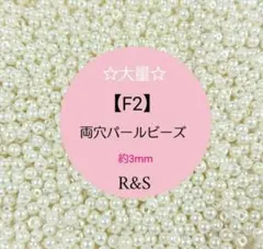 【F2】♥大量♥両穴パールビーズ　約3mm　約30g