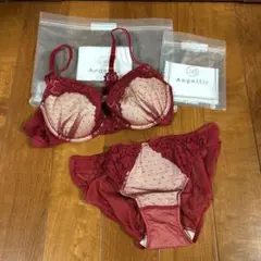 新品　Angellir ワインレッド ブラジャーC75ショーツLセット