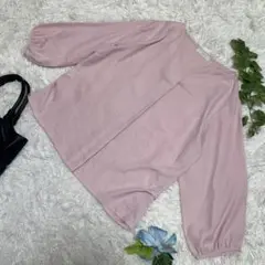極美品　エニィスィス　七分袖ブラウス　ピンク　タック　洗える　サイドデザイン　L
