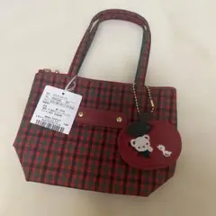 familiar チェック柄 ハンドバッグ　ポーチ