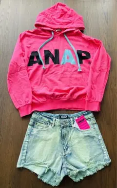 ANAP全身コーデ売り✴ロゴパーカー デニム ショートパンツ まとめ売り