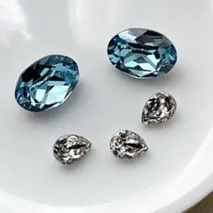 スワロフスキー　#4120 AQUA #4320 SilverPatina