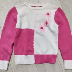 Barbie 9T ピンクホワイト セーター