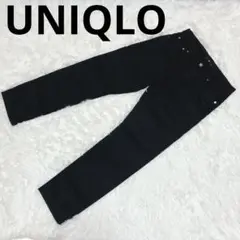 UNIQLO ユニクロ(31)カジュアルパンツ ズボン 無地 ストレート 黒