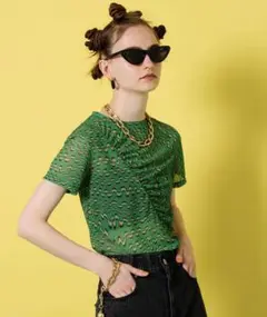 ウェーブプリントギャザーＴシャツ MAISON SPECIAL メゾンスペシャル