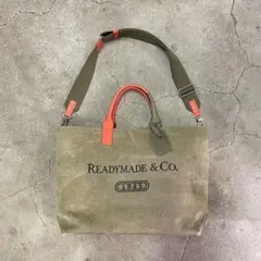 【最終値下げ】READYMADE ラージトートバッグ　中古品 READYMADE - READYMADE レディメイド トートバッグ カーキ