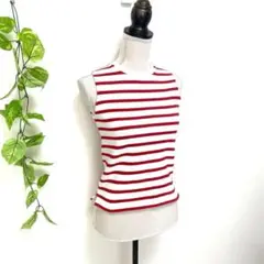 イエナ✨レディース♡トップス♡カットソー ノースリーブ 赤/白 かわいい